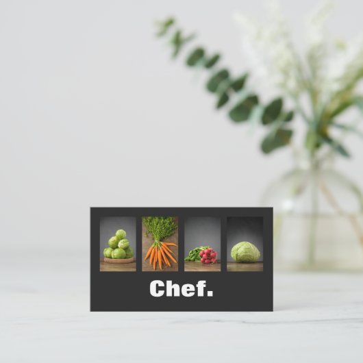 モダンプロフェッショナルエレガント栄養シェフ 名刺 (スタンド正面)