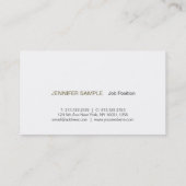 モダンプロフェッショナルエレガント白黒金ゴールド 名刺 (裏面)