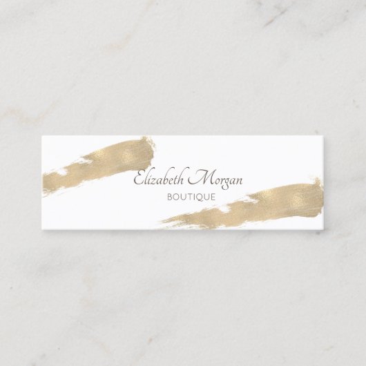 モダンプロフェッショナルエレガント金ゴールドストローク スキニー名刺 (正面)