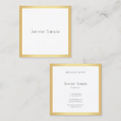 モダンプロフェッショナルエレガント金ゴールドホワイトテンプレート スクエア名刺 (正面/裏面)