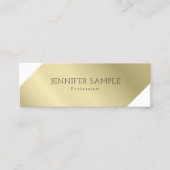 モダンプロフェッショナルエレガント金ゴールドルッお洒落ププレーン スキニー名刺 (正面)