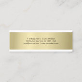 モダンプロフェッショナルエレガント金ゴールドルッシンプルク スキニー名刺 (裏面)