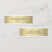 モダンプロフェッショナルエレガント金ゴールドルッシンプルク スキニー名刺 (正面/裏面)