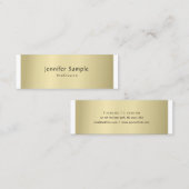 モダンプロフェッショナルエレガント金ゴールドルッミニマルク スキニー名刺 (正面/裏面)