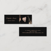 モダンプロフェッショナルエレガント，ブラシストローク，ハート スキニー名刺 (正面/裏面)