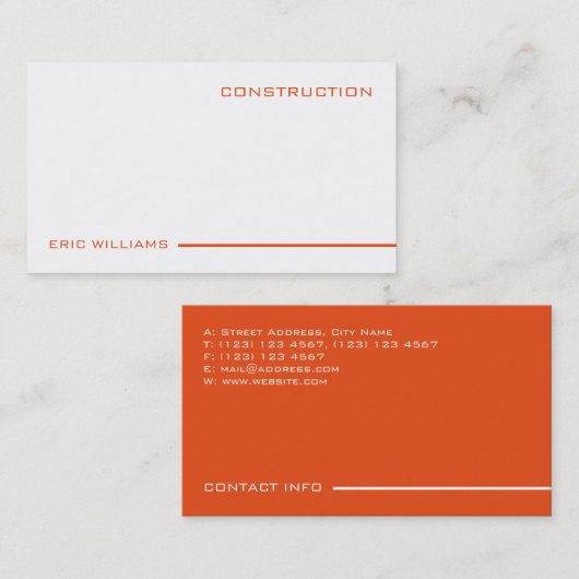 モダンプロフェッショナルオエレガントレンジスタイル 名刺 (正面/裏面)