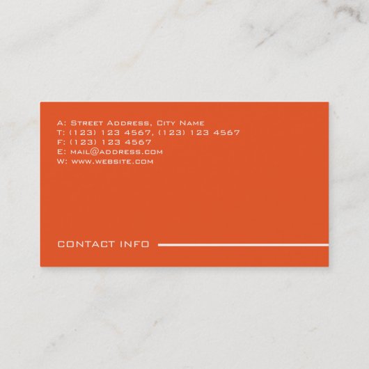 モダンプロフェッショナルオエレガントレンジスタイル 名刺 (裏面)