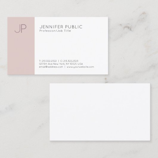 モダンプロフェッショナルカエレガントラーズモノグラムプレーン 名刺 (正面/裏面)