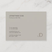 モダンプロフェッショナルカエレガントラー調和モノグラム 名刺 (裏面)