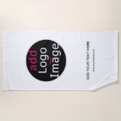 モダンプロフェッショナルカスタマイズ可能なビジネスホワイト ビーチタオル (正面)