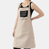 モダンプロフェッショナルカスタムビジネスロゴベージュ エプロン (インサイチュ)
