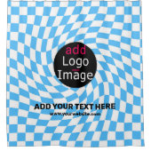 モダンプロフェッショナルカスタムビジ市松模様にャーブ シャワーカーテン (正面)