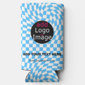 モダンプロフェッショナルカスタムビジ市松模様にャーブ スリム缶クーラー (裏面)