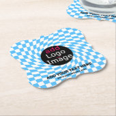 モダンプロフェッショナルカスタムビジ市松模様にャーブ ペーパーコースター (アングル)