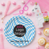 モダンプロフェッショナルカスタムビジ市松模様にャーブ ペーパープレート (パーティー)