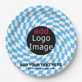 モダンプロフェッショナルカスタムビジ市松模様にャーブ ペーパープレート