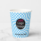 モダンプロフェッショナルカスタムビジ市松模様にャーブ 紙コップ (裏面)