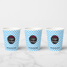 モダンプロフェッショナルカスタムビジ市松模様にャーブ 紙コップ