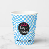 モダンプロフェッショナルカスタムビジ市松模様にャーブ 紙コップ (正面)