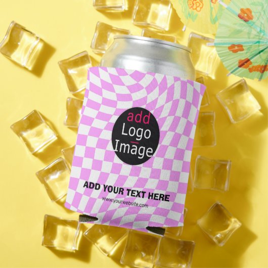 モダンプロフェッショナルカスタムビジ市松模様にンク 缶クーラー (インサイチュ 夏)