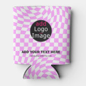 モダンプロフェッショナルカスタムビジ市松模様にンク 缶クーラー (正面)