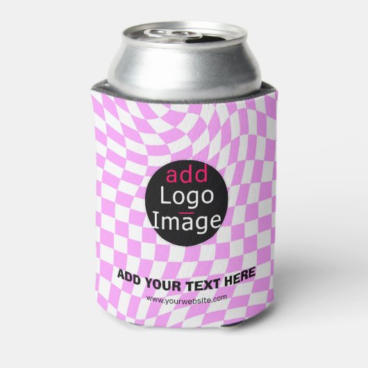 モダンプロフェッショナルカスタムビジ市松模様にンク 缶クーラー (缶裏面)