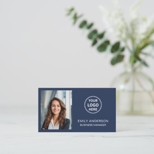 モダンプロフェッショナルカスタムフォトロゴQR 名刺 (スタンド正面)