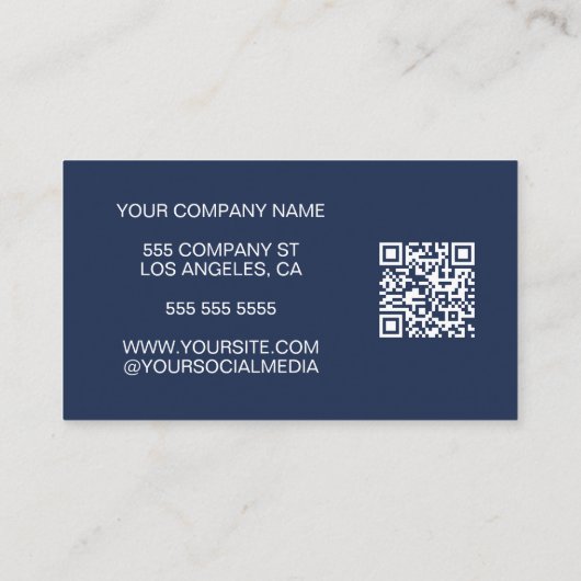 モダンプロフェッショナルカスタムフォトロゴQR 名刺 (裏面)