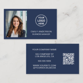 モダンプロフェッショナルカスタムフォトロゴQR 名刺