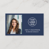 モダンプロフェッショナルカスタムフォトロゴQR 名刺 (正面)