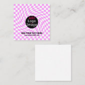 モダンプロフェッショナルカスタムブランド市松模様にピンク エンクロージャーカード (正面/裏面)