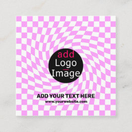 モダンプロフェッショナルカスタムブランド市松模様にピンク エンクロージャーカード