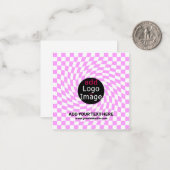 モダンプロフェッショナルカスタムブランド市松模様にピンク ノートカード (正面/裏面インサイチュ)