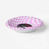 モダンプロフェッショナルカスタムブランド市松模様にピンク ペーパーボウル (傾斜あり)