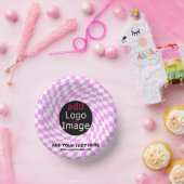 モダンプロフェッショナルカスタムブランド市松模様にピンク ペーパーボウル (パーティー)