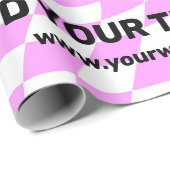 モダンプロフェッショナルカスタムブランド市松模様にピンク ラッピングペーパー (ロールコーナー)