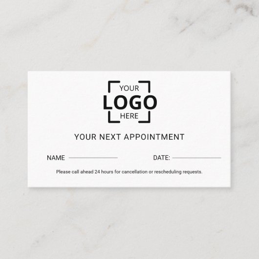 モダンプロフェッショナルカスタムロゴデザイン 予約カード (正面)