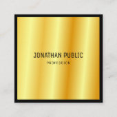 モダンプロフェッショナルカスタム金ゴールドエレガントテンプレート スクエア名刺 (正面)