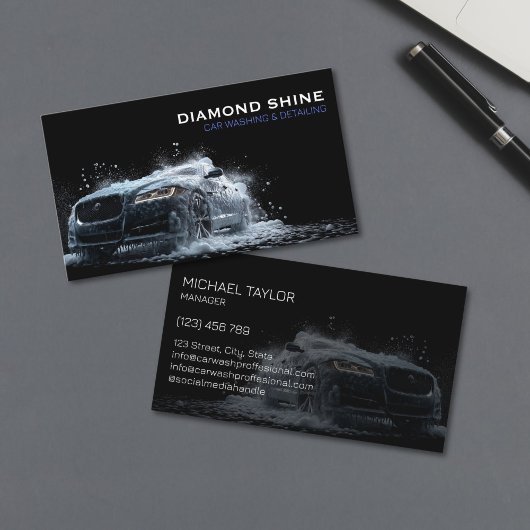 モダンプロフェッショナルカーコーティング洗車クリーニング 名刺
