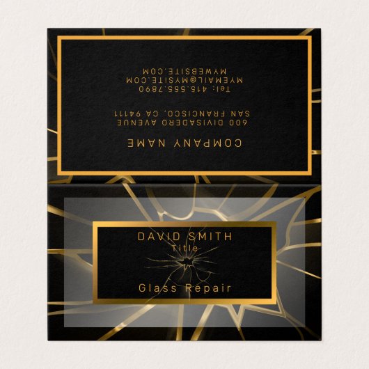 モダンプロフェッショナルガラス修理 名刺 (外部フラット)