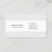 モダンプロフェッショナルクエレガントリーングレーホワイトプレーン 名刺 (正面)