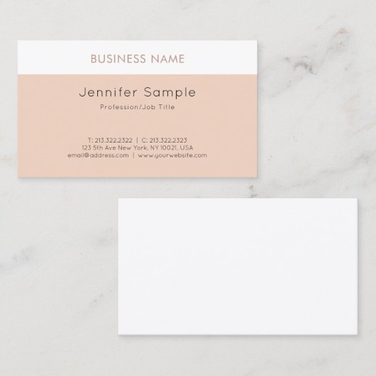 モダンプロフェッショナルクスタイリッシュリーンラグジュアリープレーン 名刺 (正面/裏面)