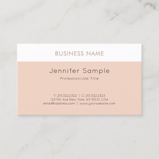 モダンプロフェッショナルクスタイリッシュリーンラグジュアリープレーン 名刺 (正面)