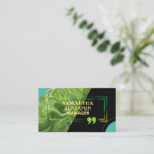 モダンプロフェッショナルクラシックグリーンブラックスタイリッシュ 名刺 (スタンド正面)