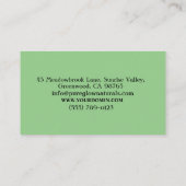 モダンプロフェッショナルクラシックグリーンブラックスタイリッシュ 名刺 (裏面)
