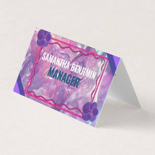 モダンプロフェッショナルクラシックパープルピンクスタイリッシュク 名刺