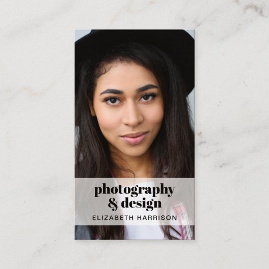 モダンプロフェッショナルクラフト写真QRコード 名刺 (正面)