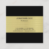 モダンプロフェッショナルクリエイティブ金ゴールドストライプのラグジュアリー スクエア名刺 (正面)