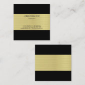 モダンプロフェッショナルクリエイティブ金ゴールドストライプのラグジュアリー スクエア名刺 (正面/裏面)