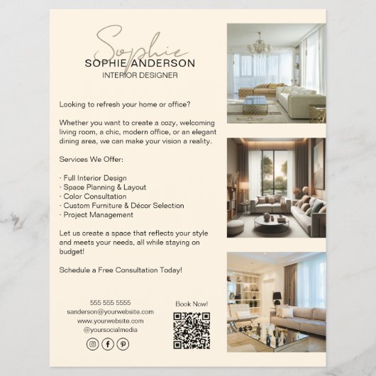 モダンプロフェッショナルクリームビジネス チラシ (正面)